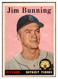 1958 Topps Baseball #115 Jim Bunning Tigers EX-MT 530535