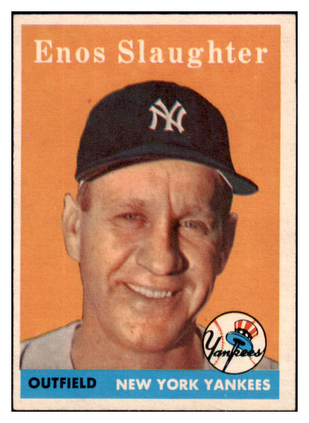 1958 Topps Baseball #142 Enos Slaughter Yankees EX-MT 530536
