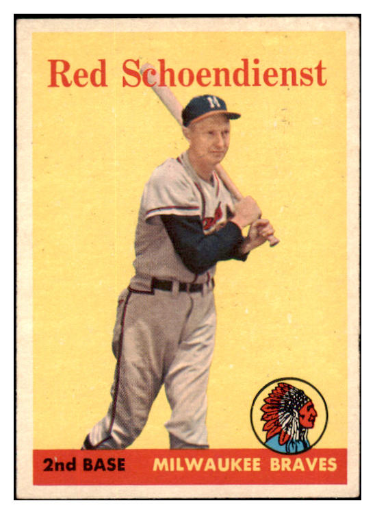 1958 Topps Baseball #190 Red Schoendienst Braves EX+/EX-MT 530550