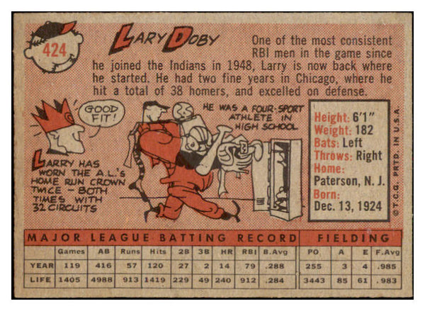 1958 Topps Baseball #424 Larry Doby Indians EX-MT 530556