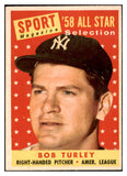 1958 Topps Baseball #493 Bob Turley A.S. Yankees EX-MT 530570