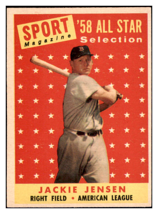 1958 Topps Baseball #489 Jackie Jensen A.S. Red Sox EX-MT 530571