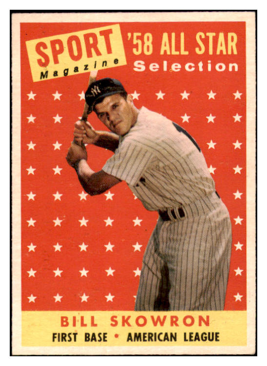 1958 Topps Baseball #477 Bill Skowron A.S. Yankees EX-MT 530573