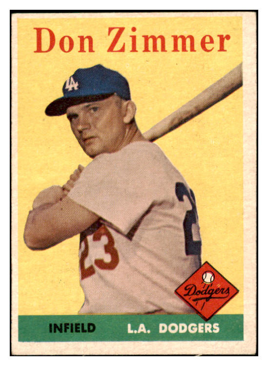 1958 Topps Baseball #077 Don Zimmer Dodgers EX 530582