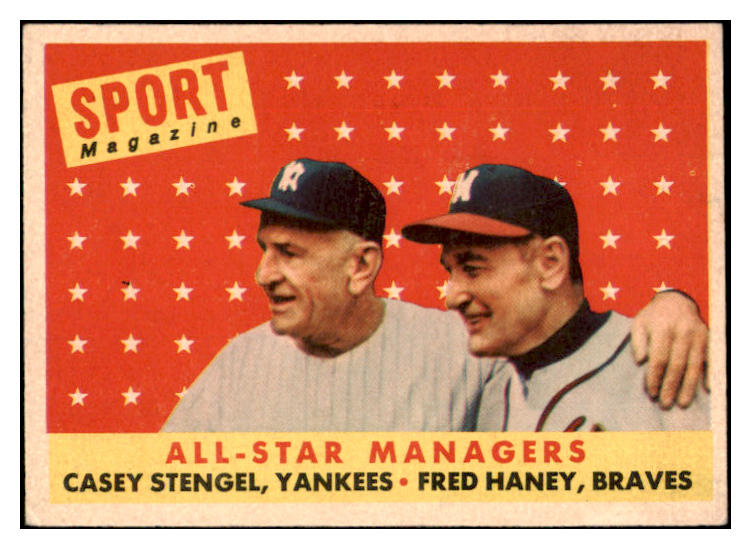1958 Topps Baseball #475 Casey Stengel A.S. Yankees EX 530585