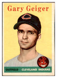 1958 Topps Baseball #462 Gary Geiger Indians EX-MT 530586