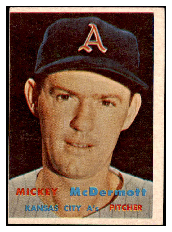 1957 Topps Baseball #318 Mickey McDermott A's VG-EX 530602