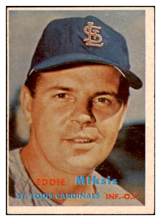 1957 Topps Baseball #350 Eddie Miksis Cardinals VG-EX 530606