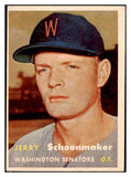 1957 Topps Baseball #334 Jerry Schoonmaker Senators EX 530618