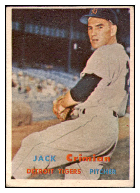 1957 Topps Baseball #297 Jack Crimian Tigers EX 530621