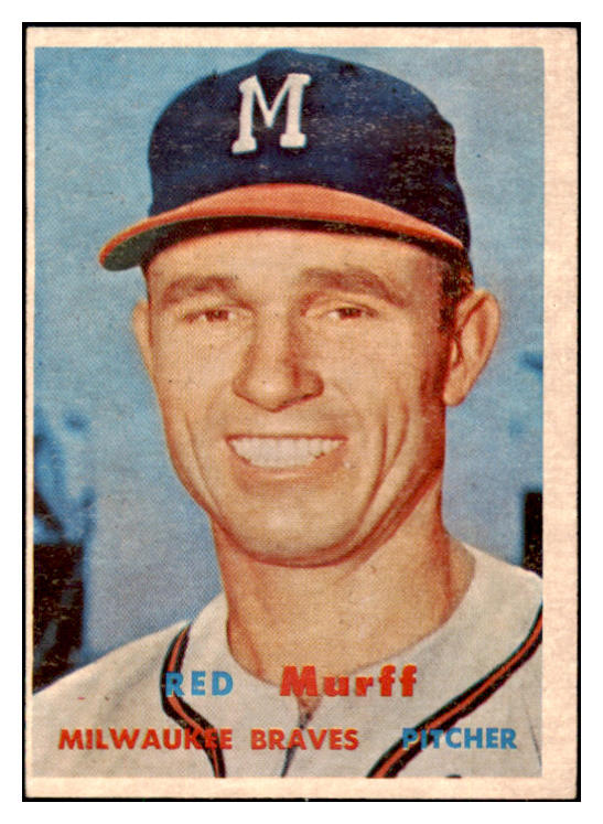 1957 Topps Baseball #321 Red Murff Braves EX 530623