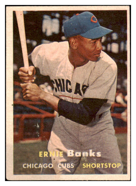 1957 Topps Baseball #055 Ernie Banks Cubs EX 530633