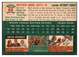 1954 Topps Baseball #088 Matt Batts Tigers VG-EX 530642