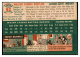 1954 Topps Baseball #092 Wally Westlake Indians VG-EX 530644