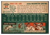 1954 Topps Baseball #097 Jerry Lane Senators VG-EX 530648