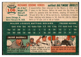 1954 Topps Baseball #106 Dick Kokos Orioles VG-EX 530655