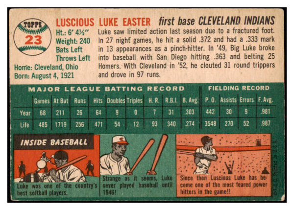 1954 Topps Baseball #023 Luke Easter Indians VG-EX 530671