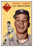 1954 Topps Baseball #166 Johnny Podres Dodgers VG 530675