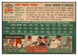 1954 Topps Baseball #166 Johnny Podres Dodgers VG 530675