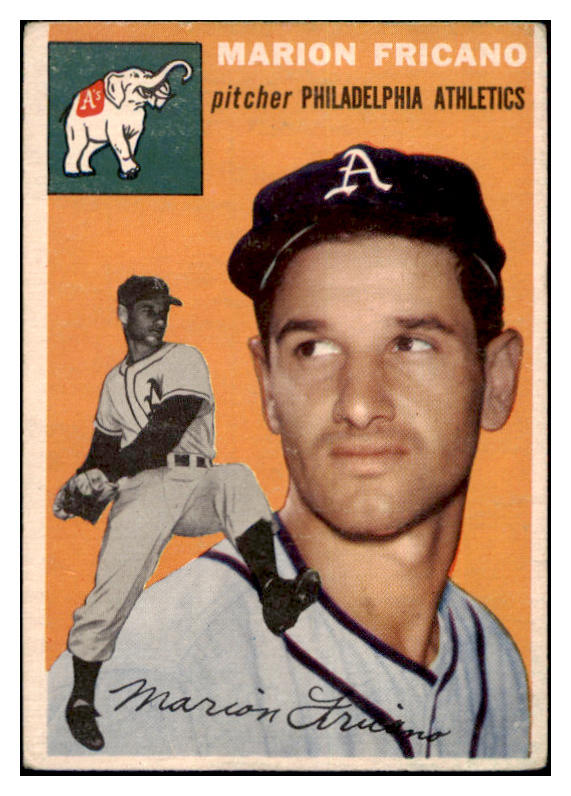 1954 Topps Baseball #124 Marion Fricano A's VG-EX 530691