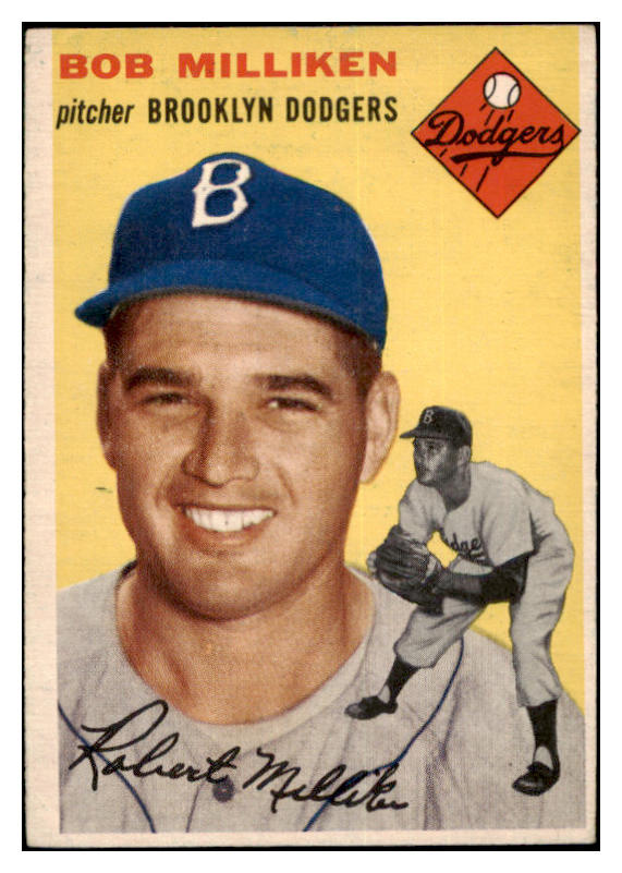 1954 Topps Baseball #177 Bob Milliken Dodgers VG-EX 530717