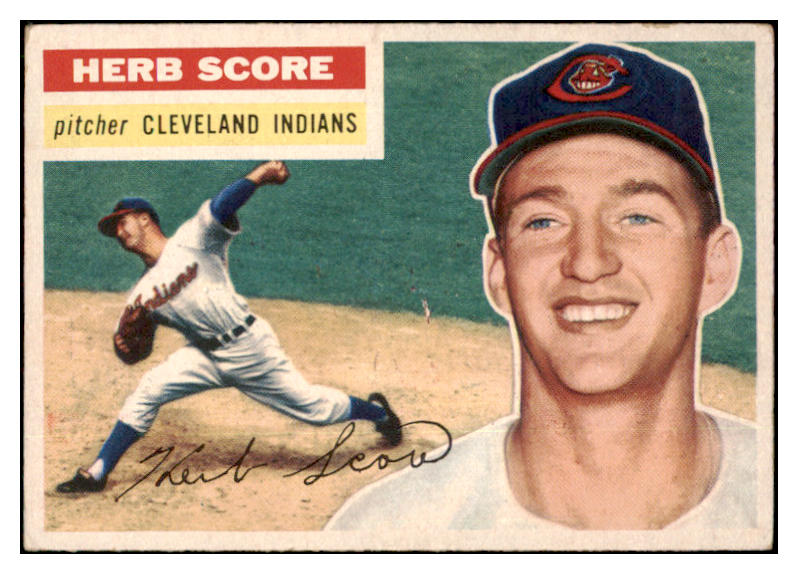 1956 Topps Baseball #140 Herb Score Indians EX+/EX-MT White 530756