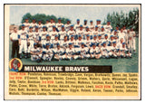 1956 Topps Baseball #095 Milwaukee Braves Team EX White 530759