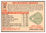 1956 Topps Baseball #095 Milwaukee Braves Team EX White 530759