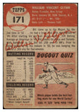 1953 Topps Baseball #171 Bill Glynn Indians VG 530763