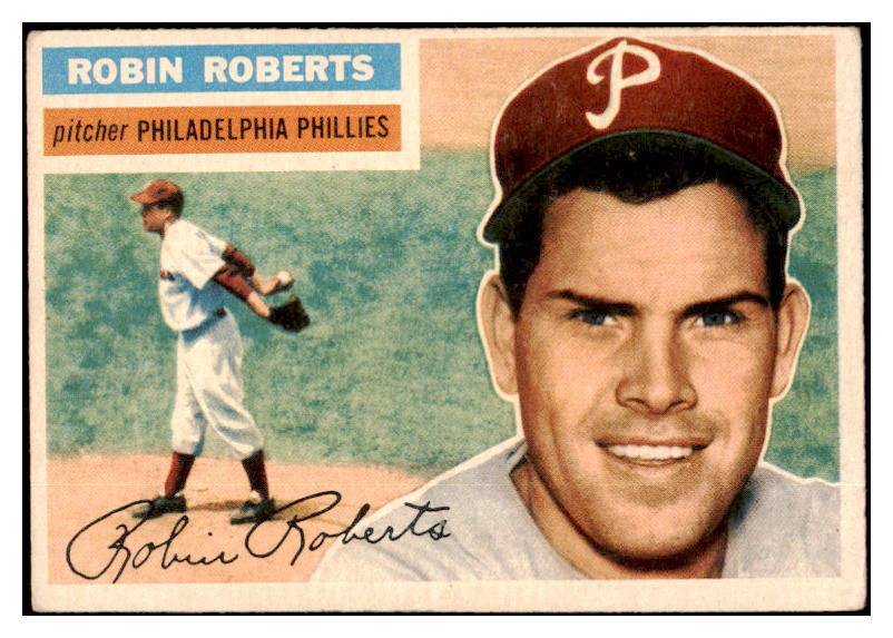 1956 Topps Baseball #180 Robin Roberts Phillies VG-EX Gray 530790