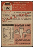 1953 Topps Baseball #196 Bob Keegan White Sox VG 530803