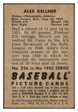 1952 Bowman Baseball #226 Alex Kellner A's VG 530819