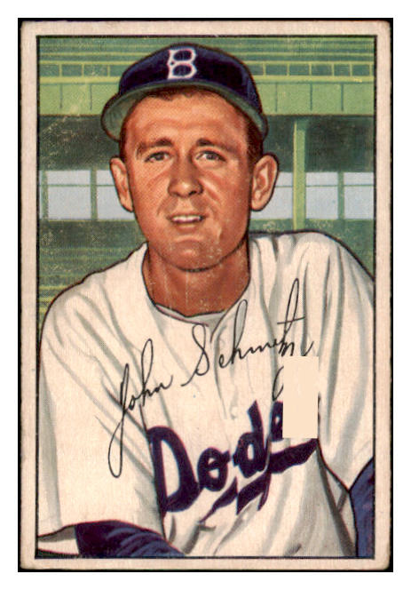 1952 Bowman Baseball #224 Johnny Schmitz Dodgers VG 530820