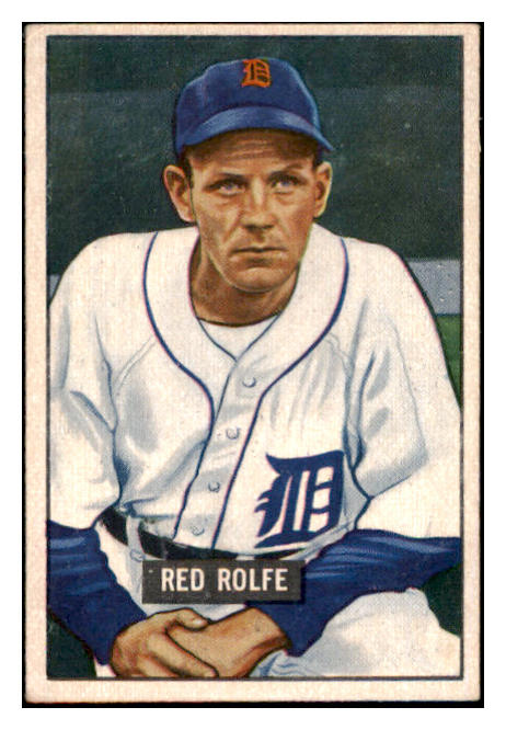 1951 Bowman Baseball #319 Red Rolfe Tigers EX 530834
