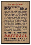 1951 Bowman Baseball #143 Ted Kluszewski Reds VG-EX 530852