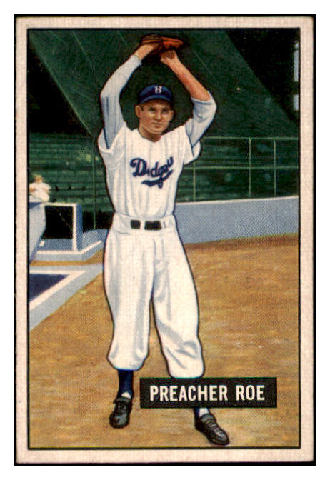 1951 Bowman Baseball #118 Preacher Roe Dodgers EX 530853