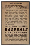 1952 Bowman Baseball #181 Joe Collins Yankees VG-EX 530868