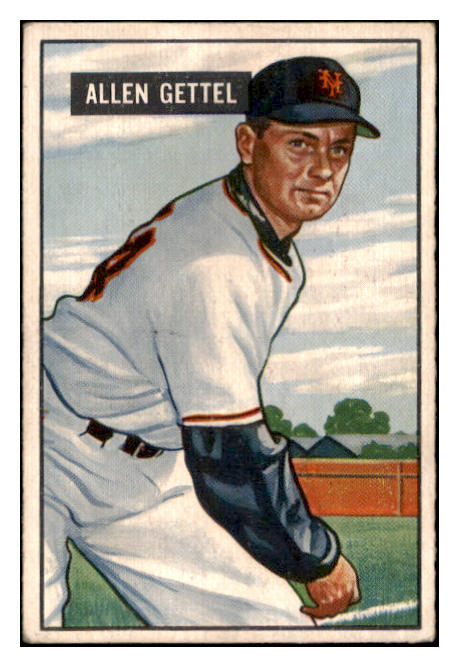 1951 Bowman Baseball #304 Allen Gettel Giants VG-EX 530877