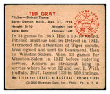 1950 Bowman Baseball #210 Ted Gray Tigers VG 530893
