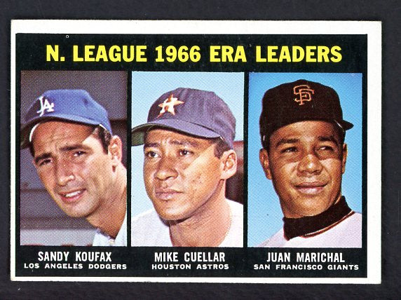 1967 Topps Baseball #234 N.L. ERA Leaders Sandy Koufax EX-MT 530903