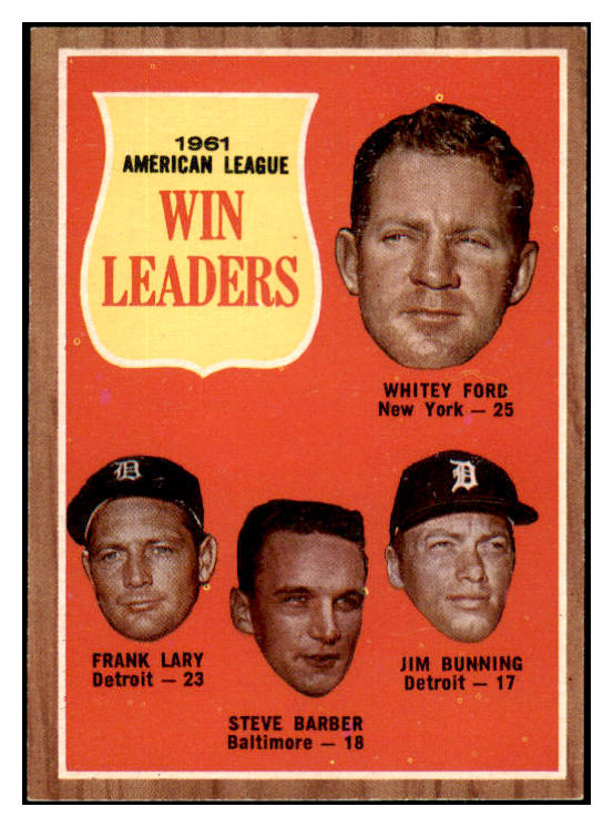 1962 Topps Baseball #057 A.L. Win Leaders Whitey Ford EX-MT 530928