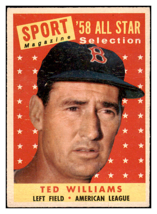 1958 Topps Baseball #485 Ted Williams A.S. Red Sox VG-EX 530946