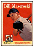 1958 Topps Baseball #238 Bill Mazeroski Pirates VG-EX 530947