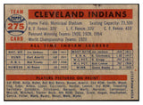 1957 Topps Baseball #275 Cleveland Indians Team EX-MT 530952
