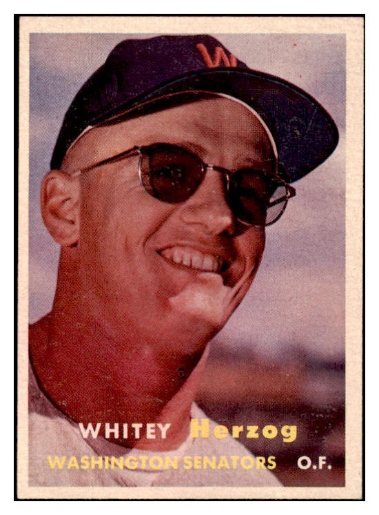 1957 Topps Baseball #029 Whitey Herzog Senators EX-MT 530958