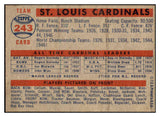 1957 Topps Baseball #243 St. Louis Cardinals Team EX-MT 530965