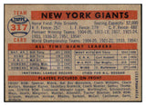 1957 Topps Baseball #317 New York Giants Team EX-MT 530968