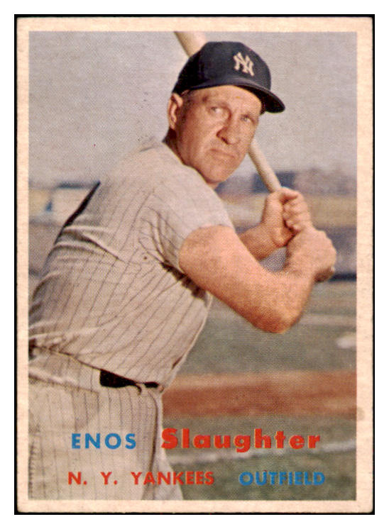 1957 Topps Baseball #215 Enos Slaughter Yankees EX-MT 530969