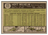 1961 Topps Baseball #545 Hoyt Wilhelm Orioles NR-MT 530980