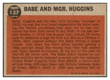 1962 Topps Baseball #137 Babe Ruth Yankees EX-MT 530982